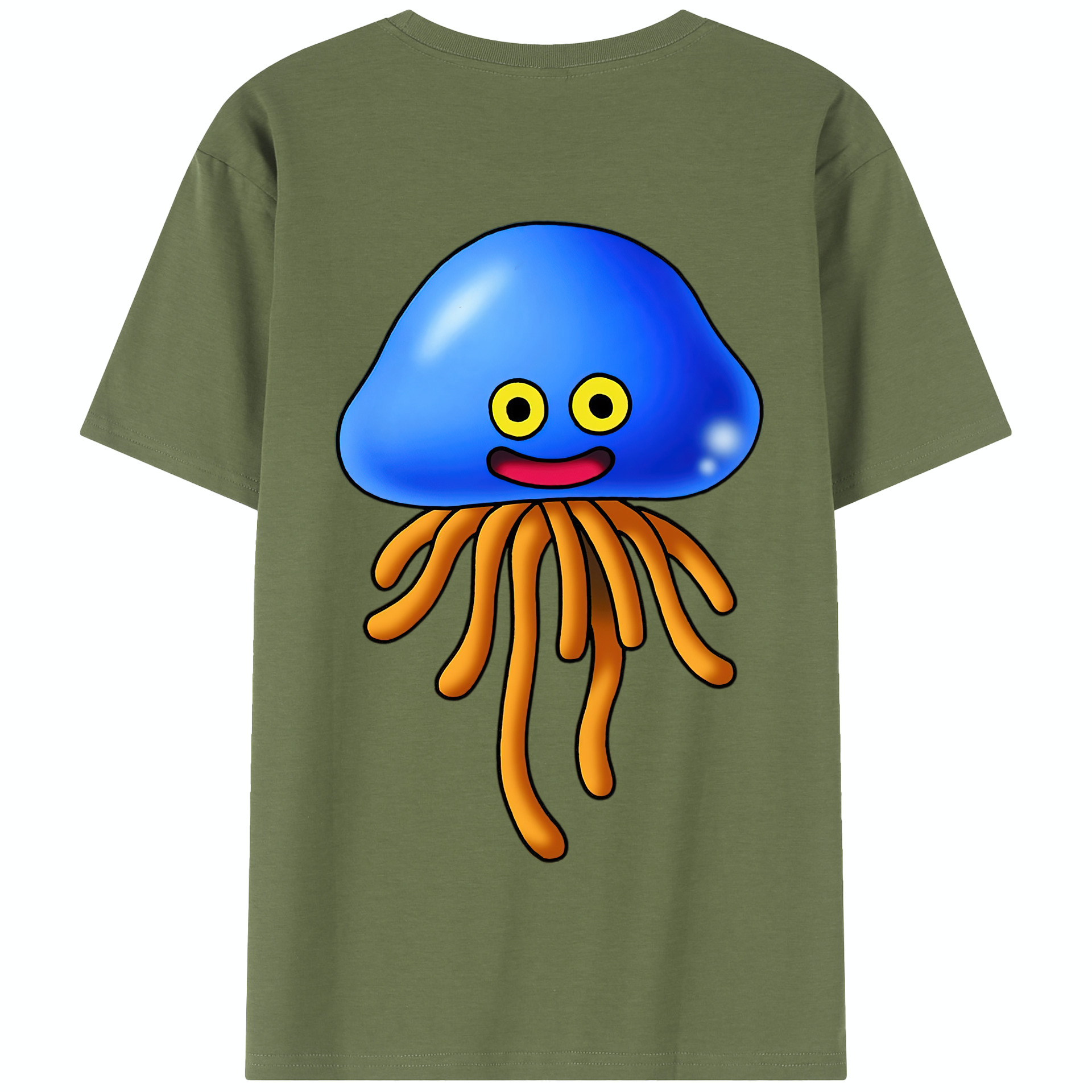 （画像用） ドラゴンクエスト Doragon Kuesuto Dragon Quest 綿100％半袖Tシャツ（背面プリント）